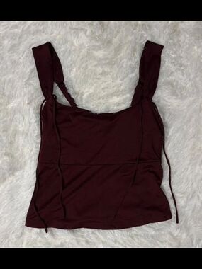 Wild Fable Baby Doll Bow Tank Top Burgundy